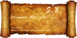 Stummer Máté névjegykártya
