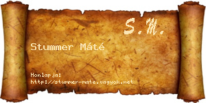 Stummer Máté névjegykártya