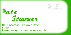 mate stummer business card